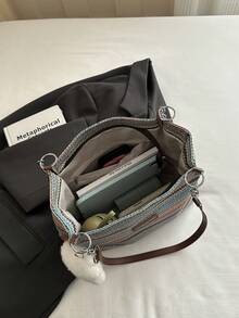 Autumn/Winter New Fashion Versatile Commuter Shoulder Tote Bag For Women - Blue - View 4