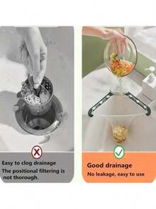 51/101pcs Kitchen Sink Strainer Set, Includes ABS Plastic Triangle Drain Basket, 1000/500/250/150/50pcs Non-Food Contact Washable Mesh Filters, Hanging Drain And Food Waste Storage Rack, Comes With 2 Adhesive Strips For Easy Installation - Multicolor - View 4