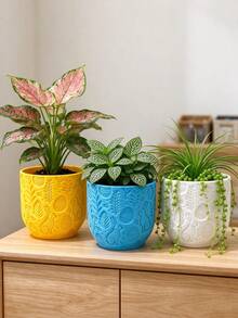 3D Printed Easter Rabbit Relief Planter, PLA Textured Colorful Gardening Pot For Succulents, Pothos And Green Plants, INS Style Desktop Decor Flower Pot, Outdoor And Garden Supplies - Multicolor - View 3