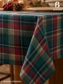 Red & Green Plaid Christmas Tablecloth, Vintage Farmhouse Style Dining Tablecloth, Holiday Decor Tablecloth, Suitable For Christmas Dinner Party - Multicolor - View 11