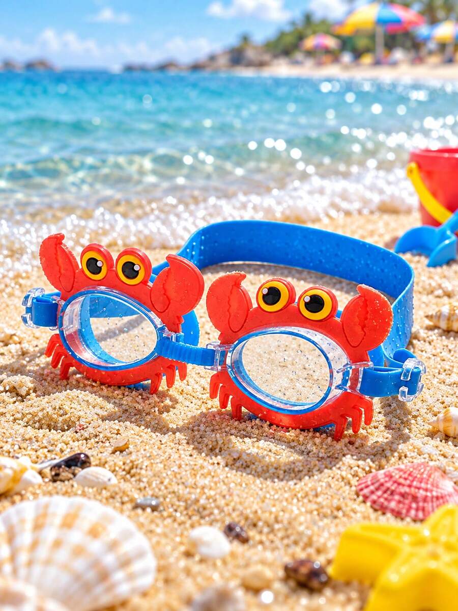 Children's Cartoon Swim Goggles, High-Definition Swim Goggles; Suitable For Swim Training, Beach Vacations, And Gifts For Children. - Blue - View 1