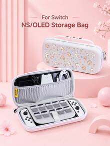 Xingji, 1pc Cute Hand-Drawn Style Soft White Rabbit & Brown Bear Pattern Game Console Protective Case, Suitable For Switch2 (2025)/Switch OLED/Switch Console, Made Of Soft TPU Material Soft Shell/Soft Shell, Universal Storage Bag, No Need To Disassemble, Anti-Drop Anti-Dust, Ideal Gift Compatible With Switch Gamers - View 7