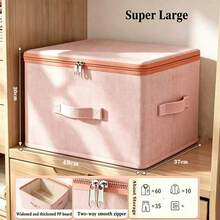 1 buah Kotak Penyimpanan Kain Lipat Kapasitas Besar dengan Tutup dan Pegangan - Kotak Penyimpanan Lipat Tahan Lama untuk Pakaian, Mainan, Foto - Cocok untuk Lemari Pakaian, Kamar Tidur, Penggunaan di Rumah, Hadiah Pesta Rumah Baru - View 9
