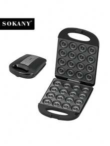 SOKANY 08023 Donut Maker, 16-Cavity Non-Stick Baking Tray, High Power, Fast Heating And Even Heat Distribution, Non-Stick Coating, Easy To Clean, Suitable For Parties, Dessert Making/Baking/Afternoon Tea - Black - View 5