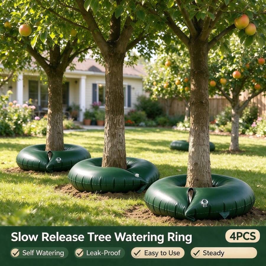 4pcs Watering Bags, 10 Gallon Capacity, Slow Release Automatic Plant Watering With Sun Protection And Moisture Retention, Suitable For Gardens, Orchards And Forests - B - View 1