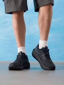 Asics Sepatu Lari Pria GT-15 Engineered Mesh Upper Jogging Training Shoes 1011C235-003 - hitam - View 3