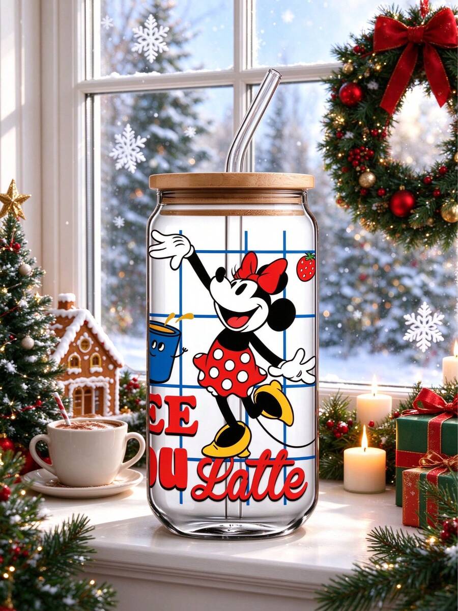 1pc Disney Minnie Mouse UV DTF Cup Sticker (Cup Not Included), Cute Red ...