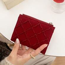 Dompet Pendek Natal Wanita dengan Gantungan Apel, Dompet Kartu Berumbai dan Berlapis, Tas Koin Multi-Slot Hadiah Malam Natal - MultiWarna - View 3