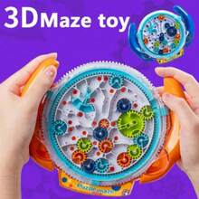 1pc 3D Maze Rotating Gear And Gravity Balance Control, Time-Killing Challenge Game, Maze Ball Party Challenge, Gift - Multicolor - View 1