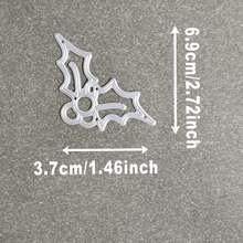 1pc Holly Leaf & Berry Metal Cutting Die, Creative Metal Template For Scrapbooking, Photo Album Decoration, Card Cutting And Handmade Greeting Card Making - Leaf - View 3