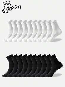 1/5/10/20 Pasang Kaos Kaki Pria Setengah Betis, Kaos Kaki Kasual Kompresi Serbaguna untuk Semua Musim, Olahraga Anti Selip Peredam Guncangan - MultiWarna - View 22