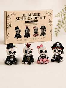 1 Set 3D Beads Kit, Multiple Styles. Bead Animal Set, Miniature 3D Bead Animal Kit, Halloween Keychain Bead Making Set, Includes Instructions And Materials. Cute And Unique Handmade Halloween Decorations. - Multiple Styles - View 5