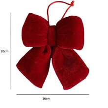 Elegant Red Velour Christmas Bow – Decoration For Christmas Trees, Doors, And Wreaths - 1PC - View 5