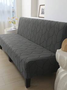 Foldable Jacquard Sofa Cover, Suitable For Armless Sofa Beds . New Style. Easter, Thanksgiving, Wedding Fall Decor - Dark Grey - View 1