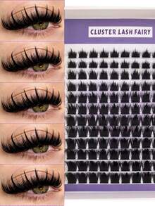 HBZGTLAD Lông mi nối 12 hàng 60D-300D 10-18mm kiểu Fairy Hair bồng bềnh và chùm mi gai, nối chùm đơn cong, DIY độ dài hỗn hợp, độ dày 0.07, cong D - D - Xem 1