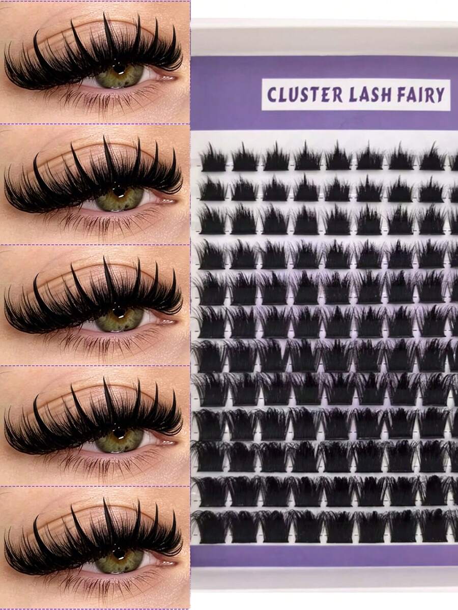 HBZGTLAD Lông mi nối 12 hàng 60D-300D 10-18mm kiểu Fairy Hair bồng bềnh và chùm mi gai, nối chùm đơn cong, DIY độ dài hỗn hợp, độ dày 0.07, cong D - D - Xem 1