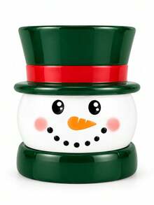 1pc Christmas Snowman Utensil Holder, 3 Colors Available, Cute Kitchen Counter Cutlery Storage Crock, Xmas Tabletop Decor, Holiday Kitchen Home Ornament - Snowman Storage - View 12
