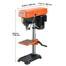 254 Mm Benchtop Drill Press, 550W Induction Motor, Tabletop Drilling Machine With 550 / 950 / 1500 / 2000 / 2500 RPM Adjustable Speed, 0-45° Tilting Worktable, X-Ray Positioning, For Wood Metal - 550W 550 to 2500 RPM - View 10