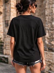 Women T-Shirts - Black - View 4