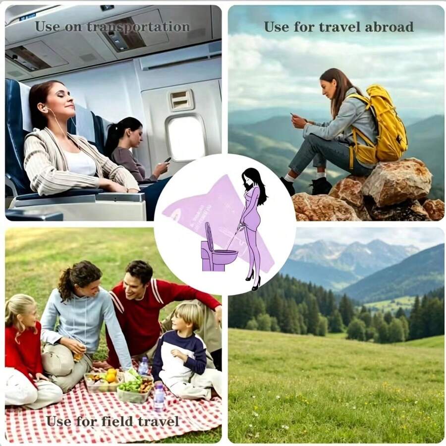 Portable Disposable Female Urination Device, Waterproof And Leak-Proof, Foldable Urinal Funnel, Suitable For Travel, Camping, Emergency Friendly Design, Includes Outdoor Travel Emergency Urinal Funnel, Portable Paper Urinal - Multi-color - View 1