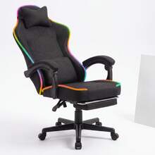 Swivel Gaming And Office Chair – Bucket-Style Seat With Footrest, Adjustable Backrest, Lumbar Pillow, And Headrest; Ergonomic Computer Chair For Gaming, Work, Study, And Relaxation (Supports Up To 140 Kg). - Black - View 2