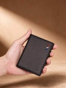 Business Men's Trifold Short Wallet, Durable PU Leather, Multiple Card Slots, Compartments For Bank Cards, IDs, Coins, Daily Vintage Highly Attractive Handheld Wallet - Multicolor - View 4