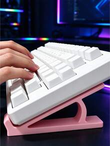 1 Set/3 Pieces Ergonomic Keyboard Stand With Black Mouse Pad, Designed To Prevent Wrist Fatigue During Long-Term Use. Features Non-Slip, Sturdy And Universal Keyboard Riser. Available In Multiple Colors, Suitable For Office Work - A - View 7