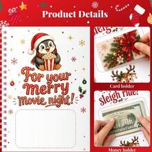 Christmas Gift Card Album, Coil-Bound Christmas Gift Card Storage Book, With Multi-Styles Of Christmas Themed Gift Card Inner Pages, Holiday Gifting Gift Card Storage Book, Winter Party Supplies - Multiple Styles - View 2