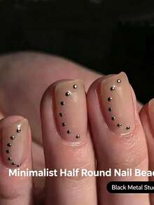 500pcs Metal Rivets Solid Hemispherical Millet Grain Design Art Decorative Nails, Hemispherical Small Round Dot Nail Art Accessories, Available Sizes 1mm/1.5mm/2mm, DIY, Commonly Used In Japanese Nail Salons Punk Style - Silver - View 4