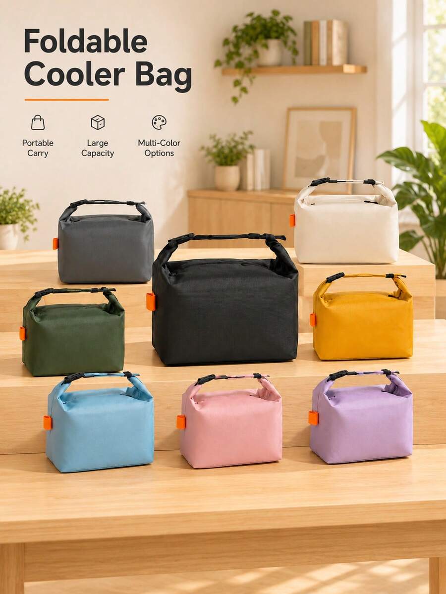 Large Capacity Insulated Cooler Bag, Portable Thermal, Essential For Outdoor Travel And Camping, Compact And Stylish, Suitable For School Or Office Use, Multiple Colors Available