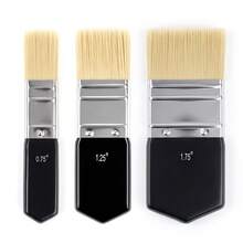 1PC/3PCS Collage Brush Set, 0.75/1.25/1.75 Inch Soft Nylon Bristle Flat Brushes For Collage Medium, Decoupage, Scrapbooking, Journaling, Mixed Media - Paint Brush - View 2