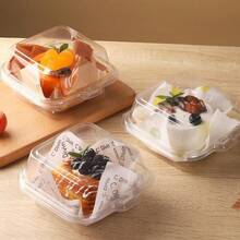 Transparent Packaging Box For Hamburger, Tiramisu, Cream Cake, Sandwich, Bento, Basque Cheesecake Takeout Box 10/20/50pcs - Transparent - View 2