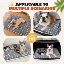 Self-Heating Warm Plush Pet Bed Mat, Soft Thick Fleece Blanket For Cats And Dogs, Machine Washable Durable Polyester Material, Exquisite Pattern Suitable For Small And Large Cats And Dogs - Multicolor - View 4