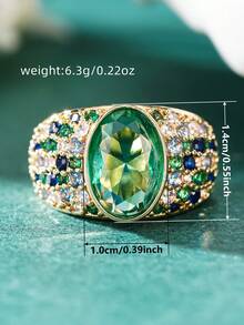 1pc Elegant Cubic Zirconia Ring For Women, Wedding Engagement Party Jewelry, Valentine's Day Gift - 1# - View 10