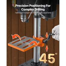 254 Mm Benchtop Drill Press, 550W Induction Motor, Tabletop Drilling Machine With 550 / 950 / 1500 / 2000 / 2500 RPM Adjustable Speed, 0-45° Tilting Worktable, X-Ray Positioning, For Wood Metal - 550W 550 to 2500 RPM - View 6