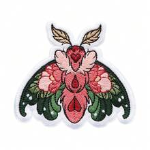 RHUAGYP 1pc Romantic Floral Moth Embroidered Patch, Heart Pattern Plant & Insect Badge, Bohemian Natural Style Decorative Fabric Patch, Suitable For Jackets, Backpacks, Hats And Bags DIY Decoration - Multicolor - View 7