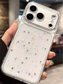 3D愛心樹脂亮片手機殼，適用於 18 17 Pro Max 16 Pro Max 16 15 13 14 / 15 Plus 12 11，TPU背蓋 - 彩色 - 查看 5