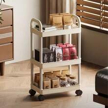 Multifunctional Rolling Storage Cart - Universal Storage Solution For Kitchen, Living Room And Bedroom - Can Store Stationery, Snacks, Small Items And More - Durable Plastic Material, Multi-Purpose Trolley, Vertical Storage Rack - Multicolor - View 2
