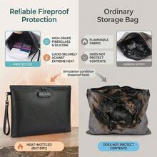 Flame Resistant Document Pouch, Men's Clutch & Wristlet-Square Pouch/Wallet That Can Hold ID Cards, Documents, Tablets, Cell Phones, And Other Valuables - Black - View 7