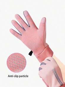 Waterproof Anti-Slip Touchscreen Compatible Warm Gloves - Lightweight Windproof Outdoor Gloves (Suitable For Running, Cycling, Driving, Hiking); Neutral Winter Gloves; Christmas Gift - Hot Pink - View 6