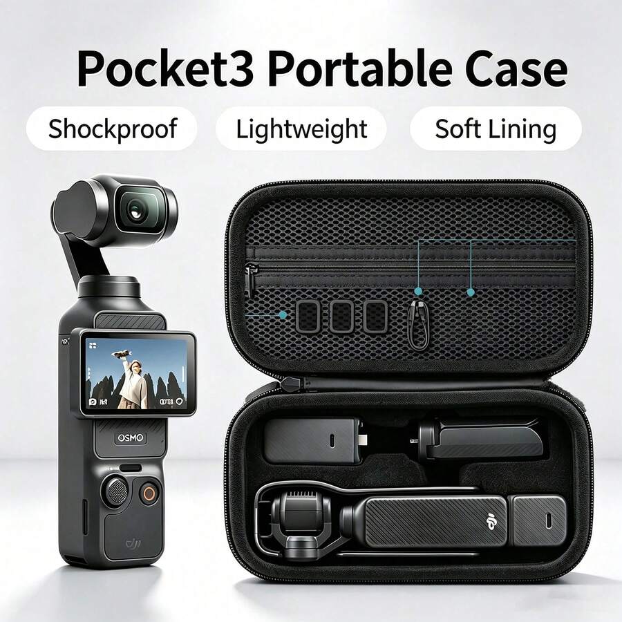 Hard Shell Storage Case For Osmo Pocket 4 Pocket 3 Handheld Gimbal Camera, Shockproof Waterproof Portable Travel Carrying Bag, Pressure-Resistant Protective Shell For Camera And All Accessories, Outdoor Shooting - View 1