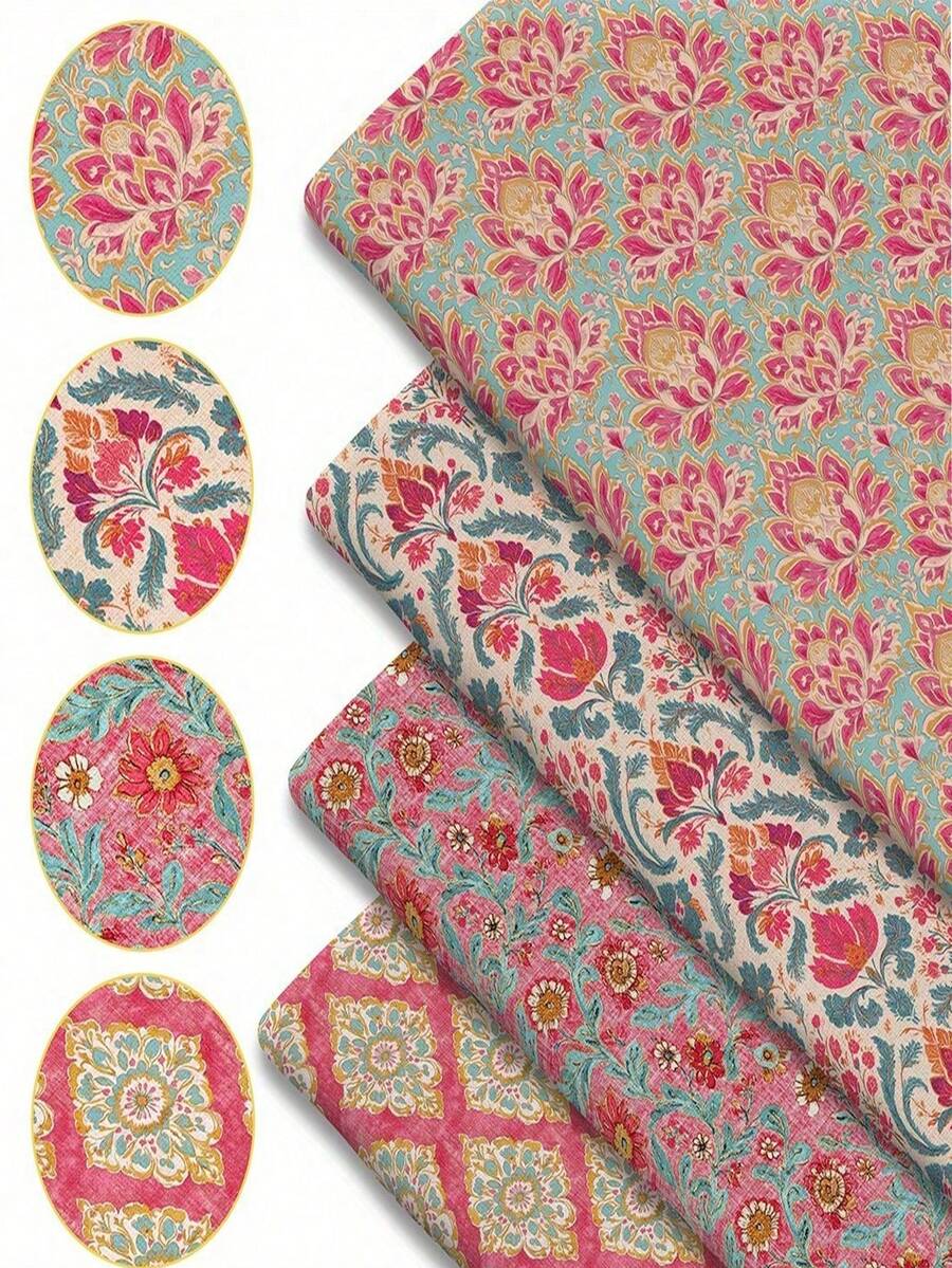 1pc Bohemian Style Printed Fabric - 59 X 19.68 Inches (150 X 50 Cm) Pre-Cut Colorful Floral Pattern Polyester Fabric - Suitable For Sewing, Patchwork, Handmade Crafts, DIY Scrapbooking, Tablecloth - Fabric - View 1