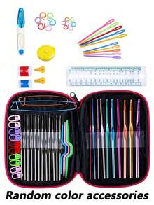 Interchangeable Round Knitting Needle Set With Needle Case, Double-Ended Aluminum Needles, Color-Coded And Labeled, Ergonomic Grip, Lightweight And Durable, Suitable For Knitting, Crochet And Braiding, Ideal For Beginners And Experienced Users - Multi-color - View 11