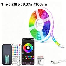 RGB LED Strip Lights 100ft/30m, APP And Remote Control, Music Sync Timer Function, Color Changing Flexible LED Lights, Suitable For Halloween, Christmas Party, Bedroom, TV Background And Indoor Decoration - D-White - View 16
