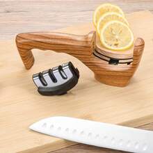 3-Stage Knife Sharpener, Portable Manual Sharpening Tool, Handheld Whetstone Sharpener, Razor Sharp Blade Polisher For Home Kitchen Cutlery, Quick Sharpening Kitchen Gadget, Ideal Gift - Multicolor - View 5