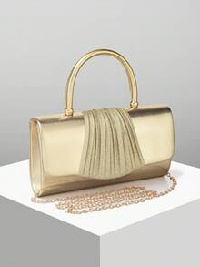 European & American Women's Minimalist Gold Envelope Clutch Evening Bag ...