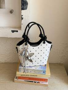 1pc Girls Polka Dot PU Zipper Closure Fashion Handbag Crossbody Bag Suitable For All Seasons Daily Use Without Pendant - A - View 9