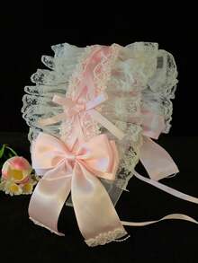 1pc Lolita Style Headband Sweet Bow Lace Accessory Cute Japanese Maid Anime Girl Versatile Headpiece - Multicolor - View 12
