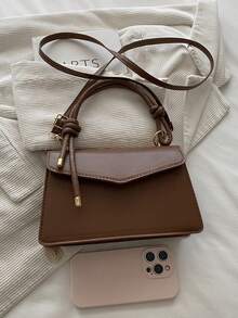 New Style Small Square Crossbody Bag, Fashionable Shoulder Versatile Personalized Minimalist Small Bag - Coffee - View 4