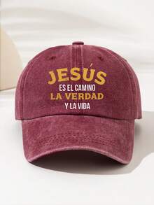 1pc "JESUS ES EL CAM NO LA VERDAD YLA VIDA" Printed Washed Baseball Cap, High-Quality All-Season Fashion Adjustable Hat, Suitable For All Ages, Comfortable And Versatile For Sports, Fitness, Parties, Work, Best Gift For Family And Friends - Washed Cap - View 13